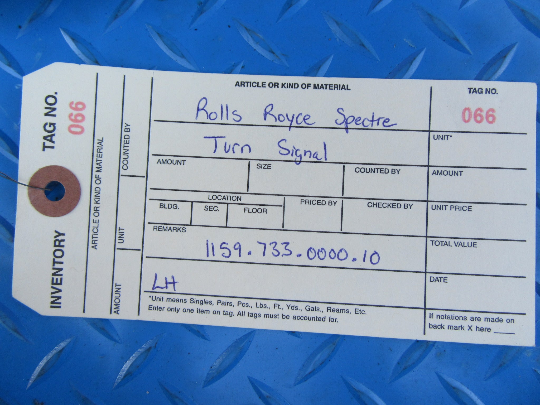 Rolls Royce Spectre RR25 left turn signal #0066