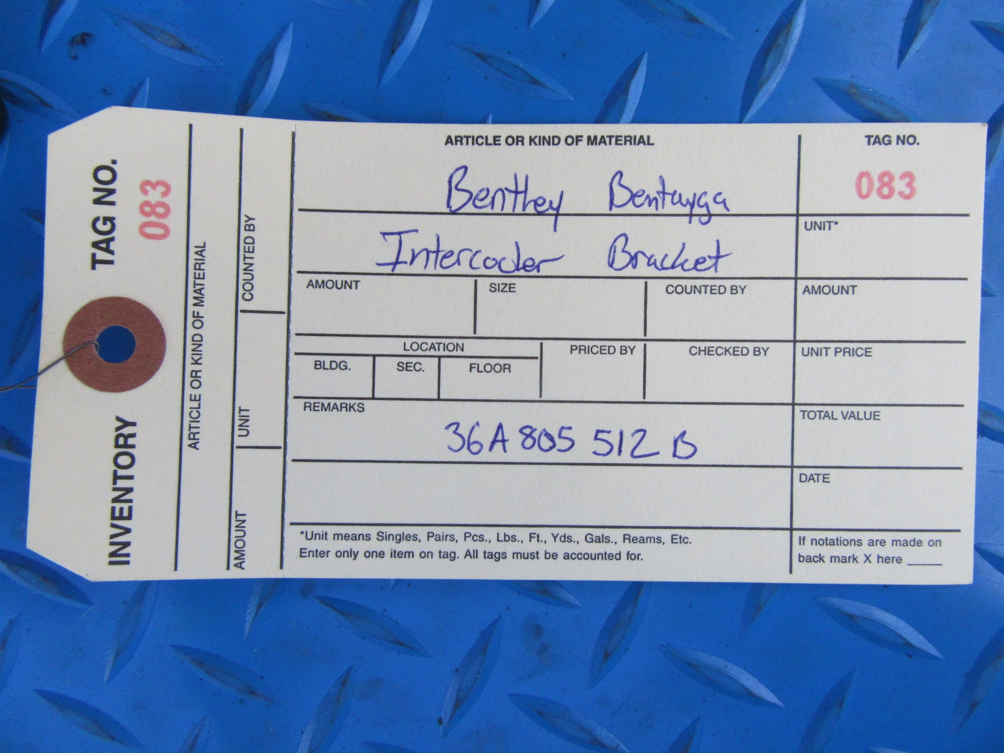 Bentley Bentayga right intercooler bracket NEW #0083