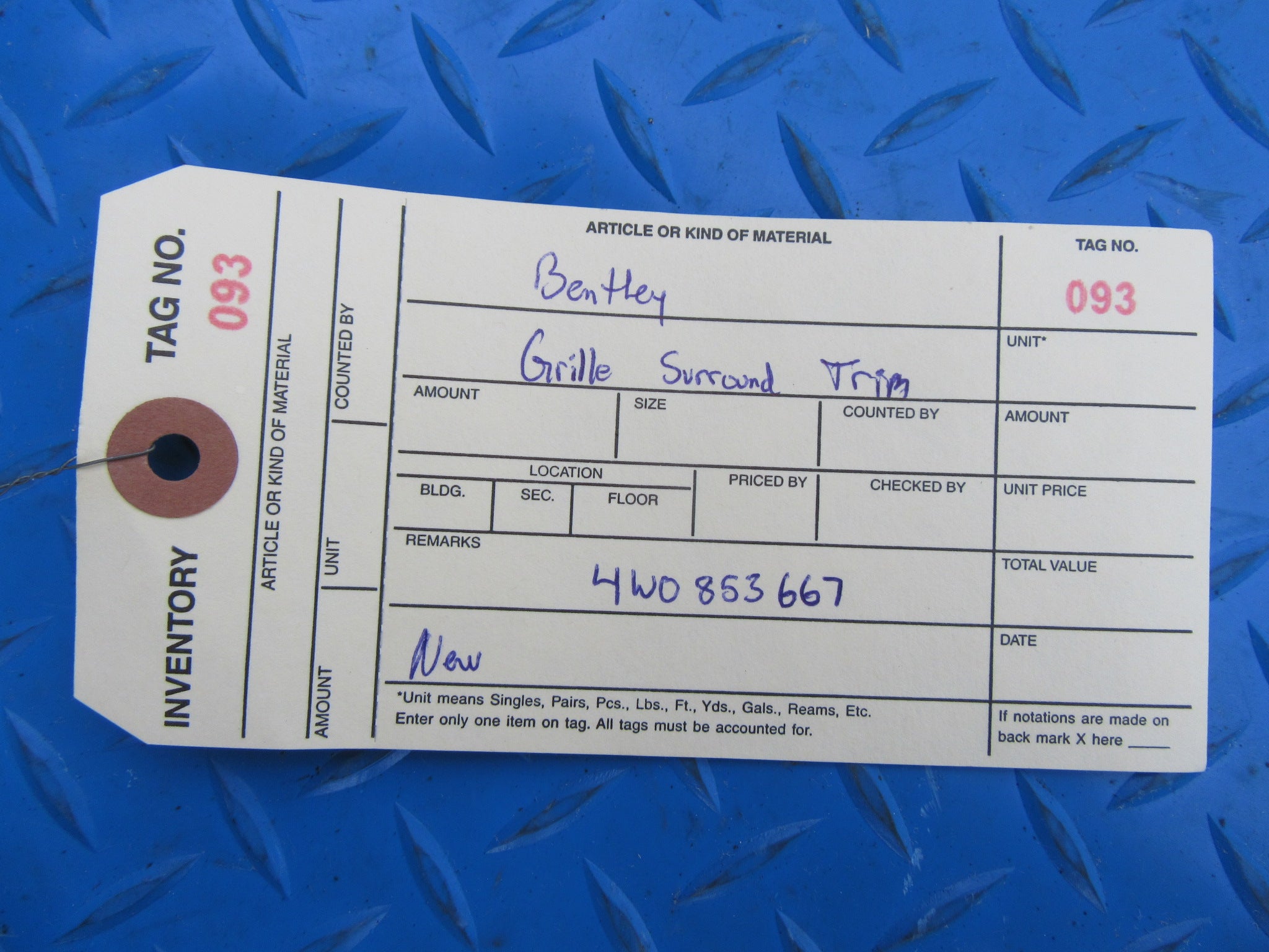 Bentley Continental Flying Spur front radiator grille chrome trim NEW OEM #0093