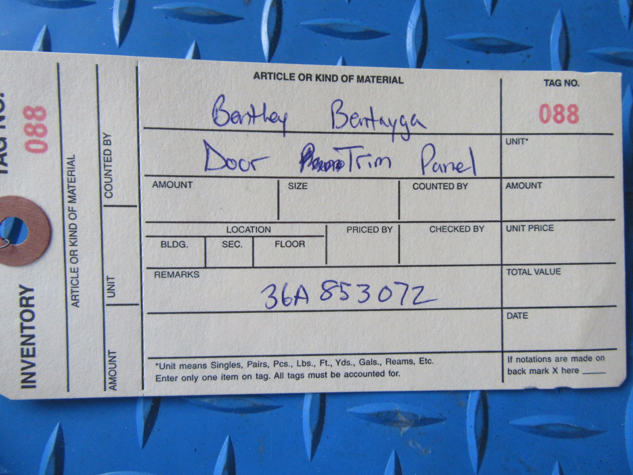 Bentley Bentayga right front door trim panel NEW #0088