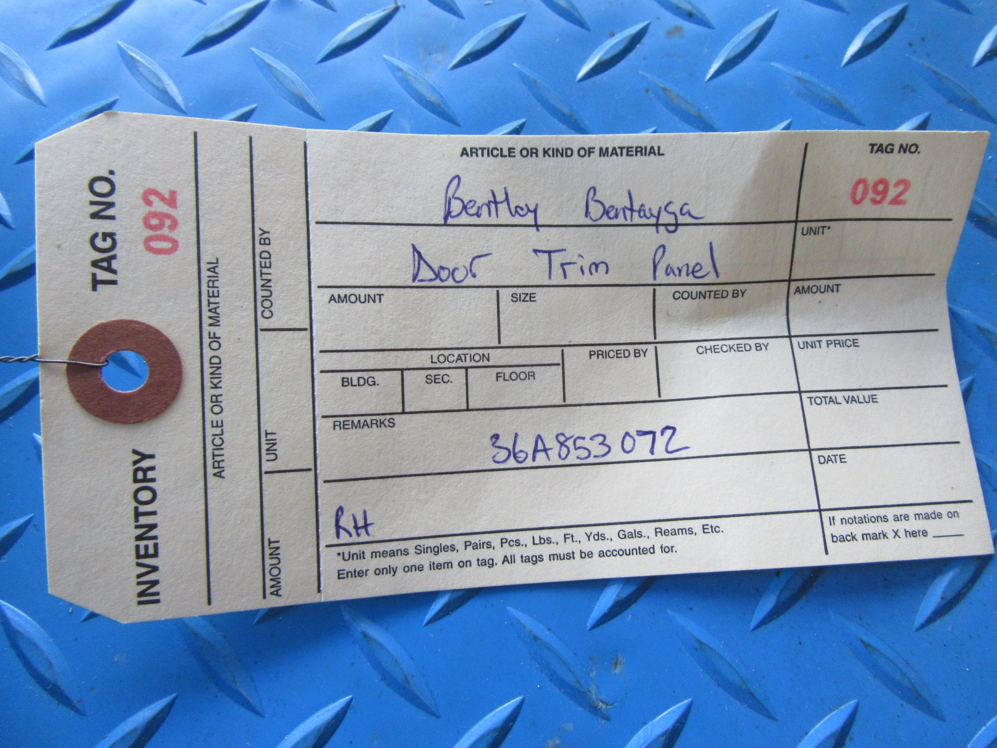 Bentley Bentayga right front door lower trim panel NEW #0092