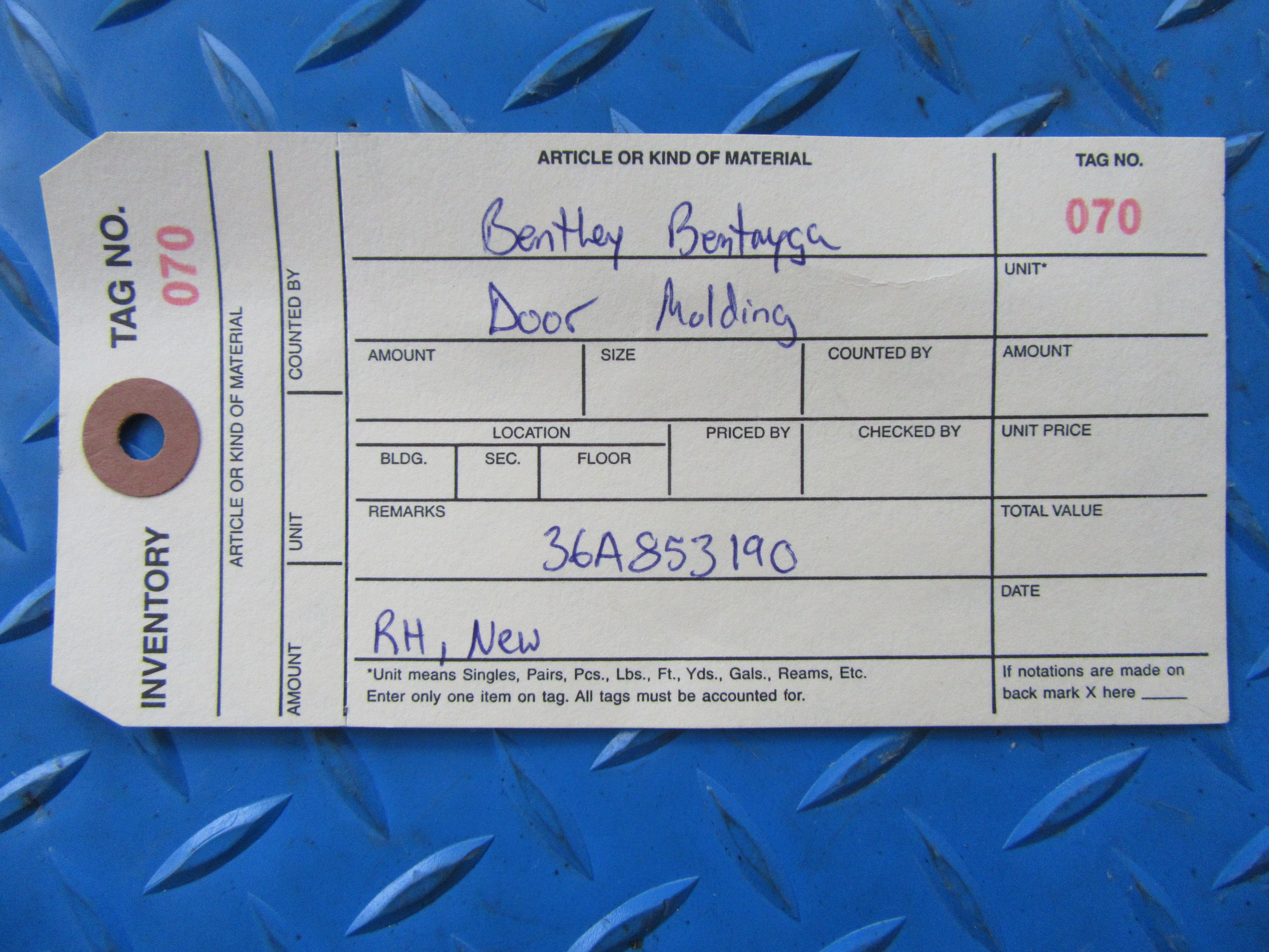 Bentley Bentayga right front door chrome trim NEW #0070