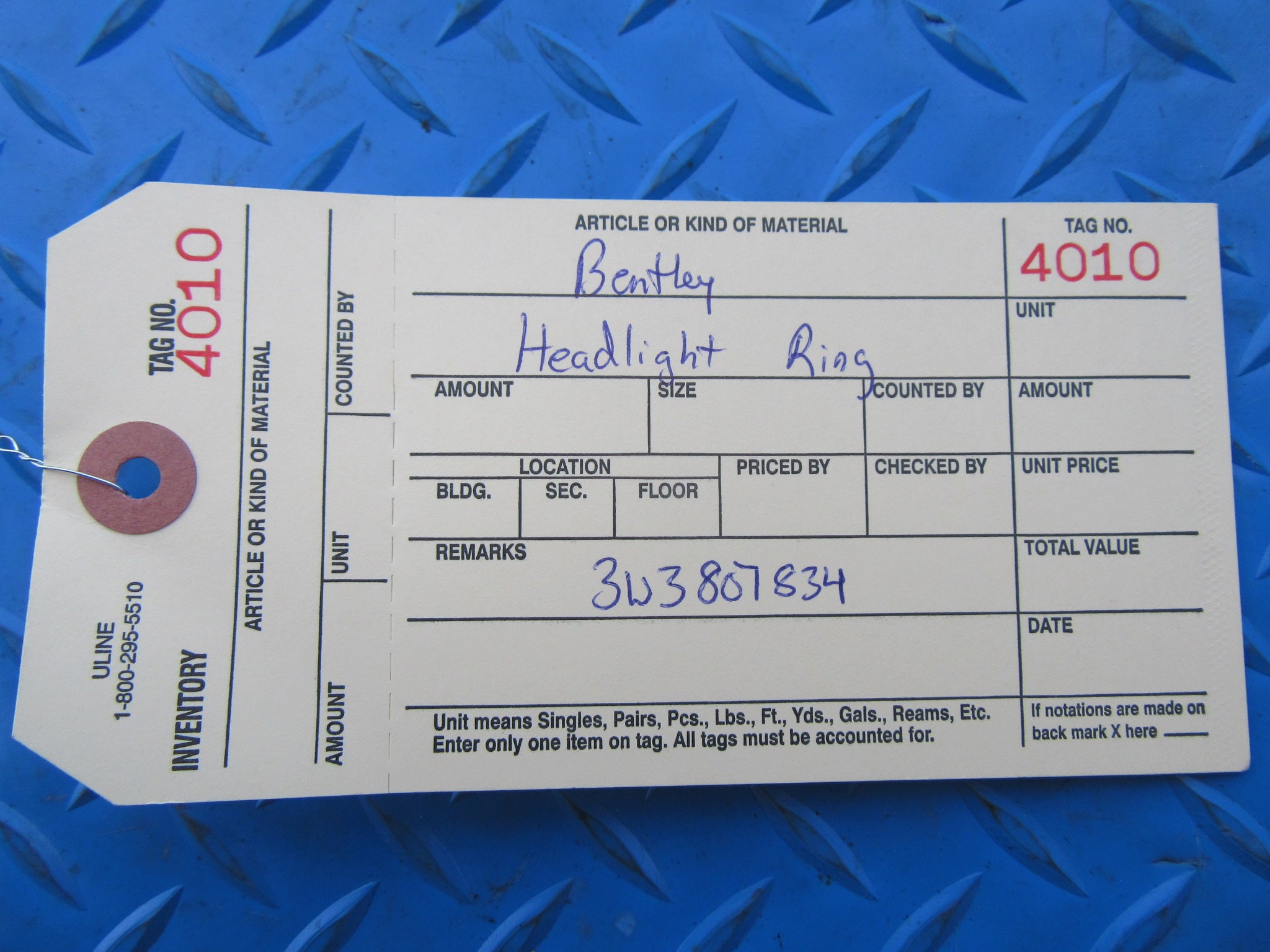 Bentley Continental GT GTC right inner black headlight ring #4010