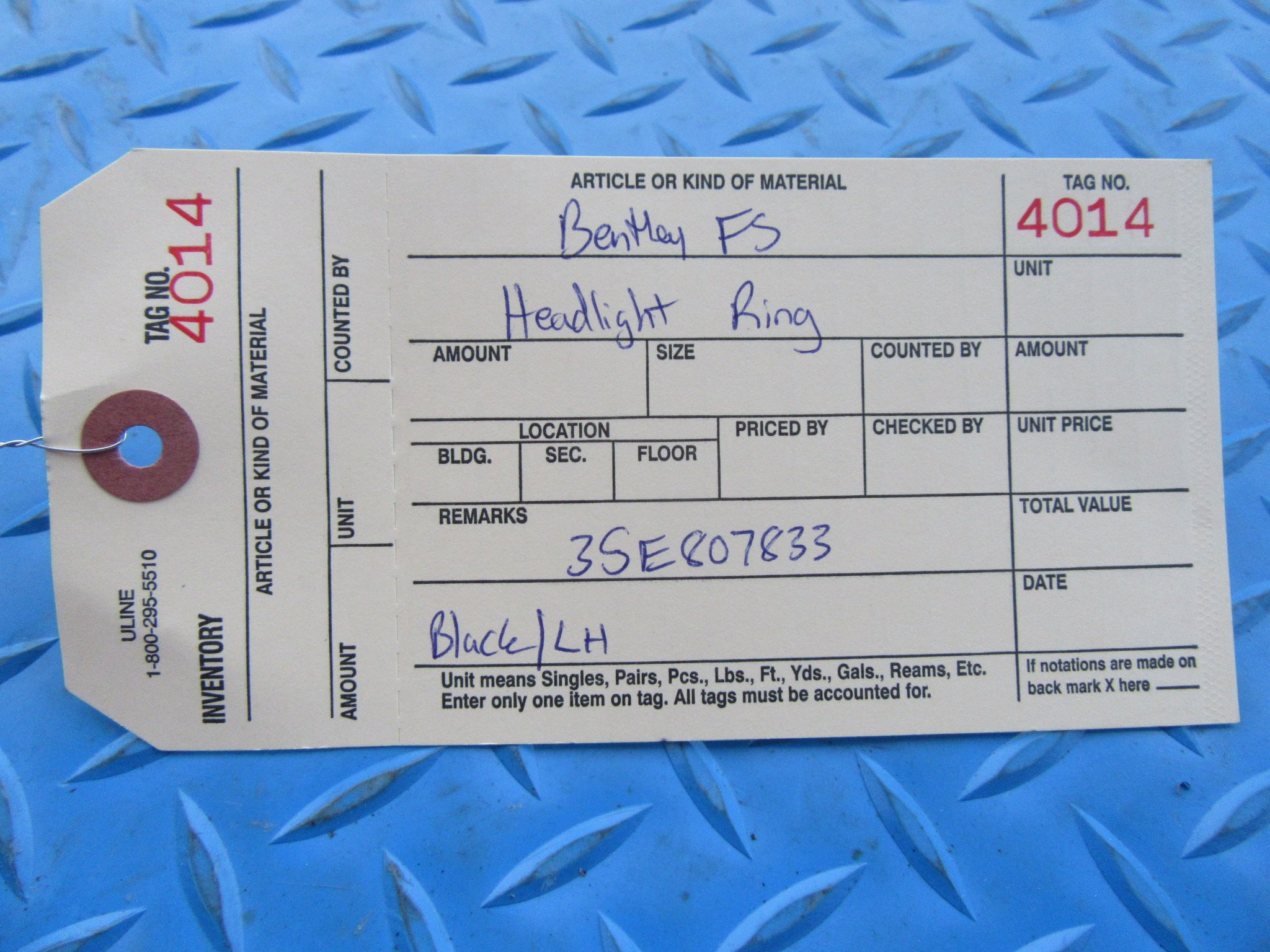 Bentley Continental Flying Spur left inner headlight ring black #4014