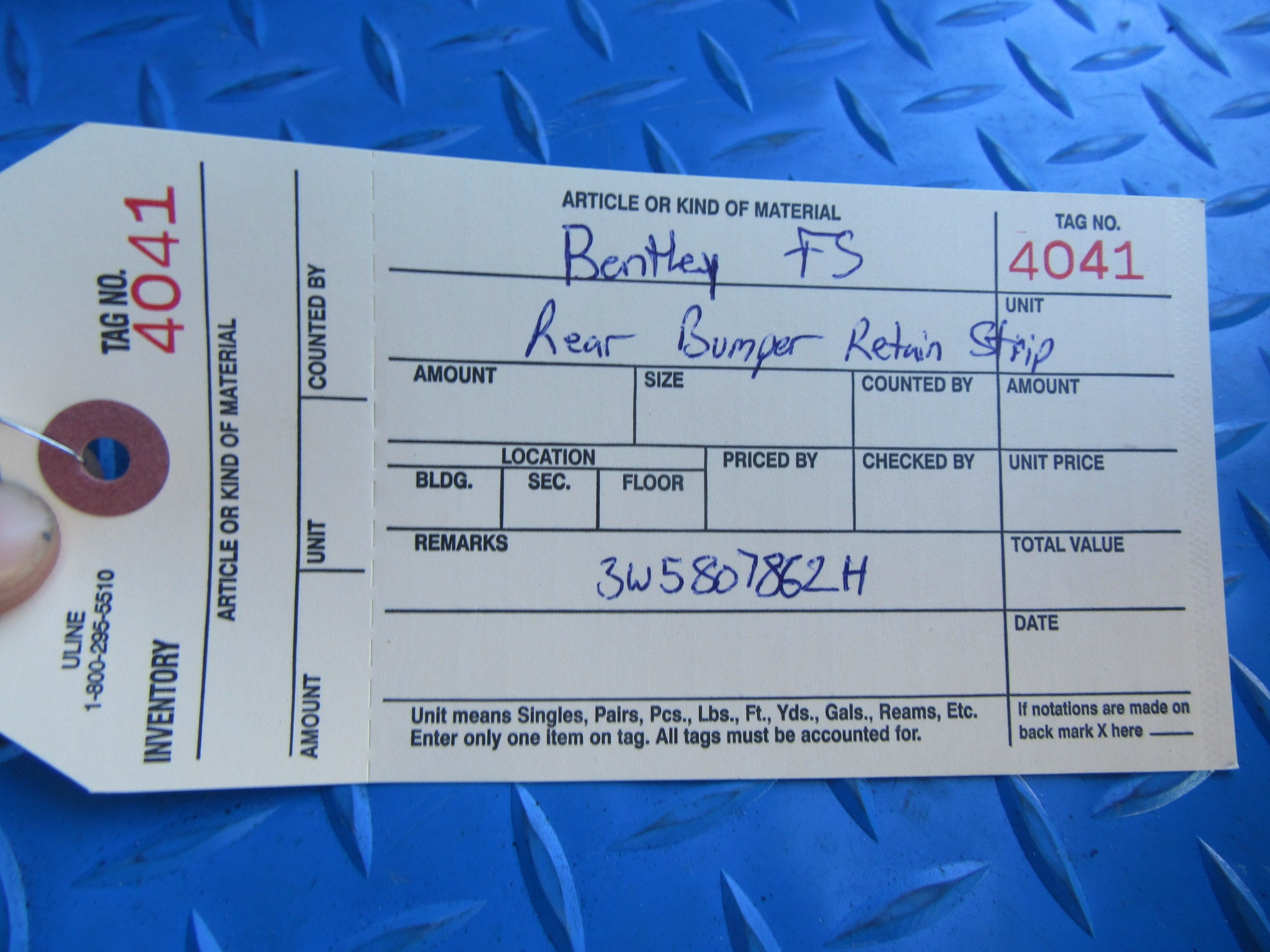 Bentley Continental Flying Spur rear bumper retaining strip #4041
