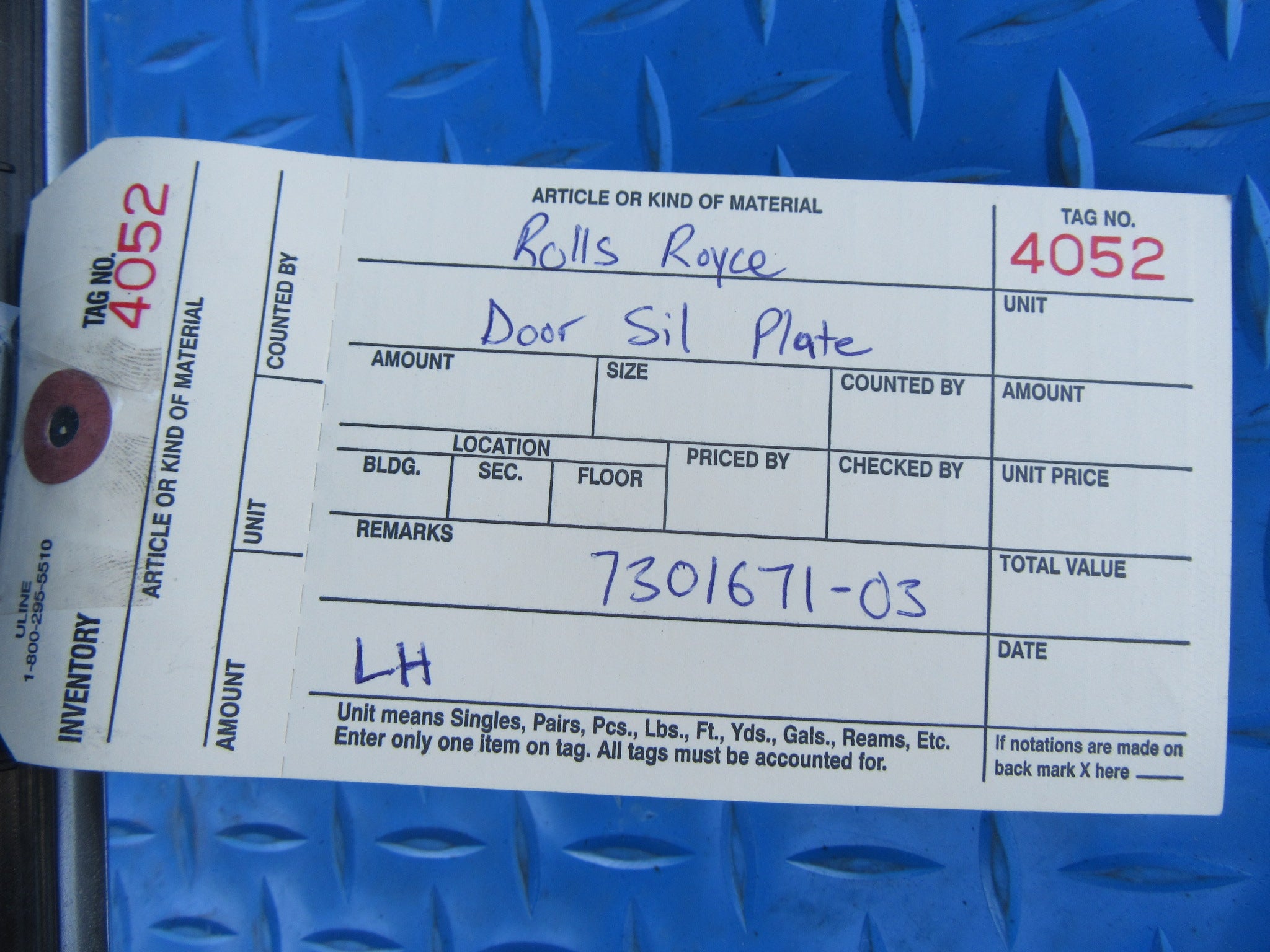 Rolls Royce Wraith Dawn left door stainless steel sil trim NEW #4052