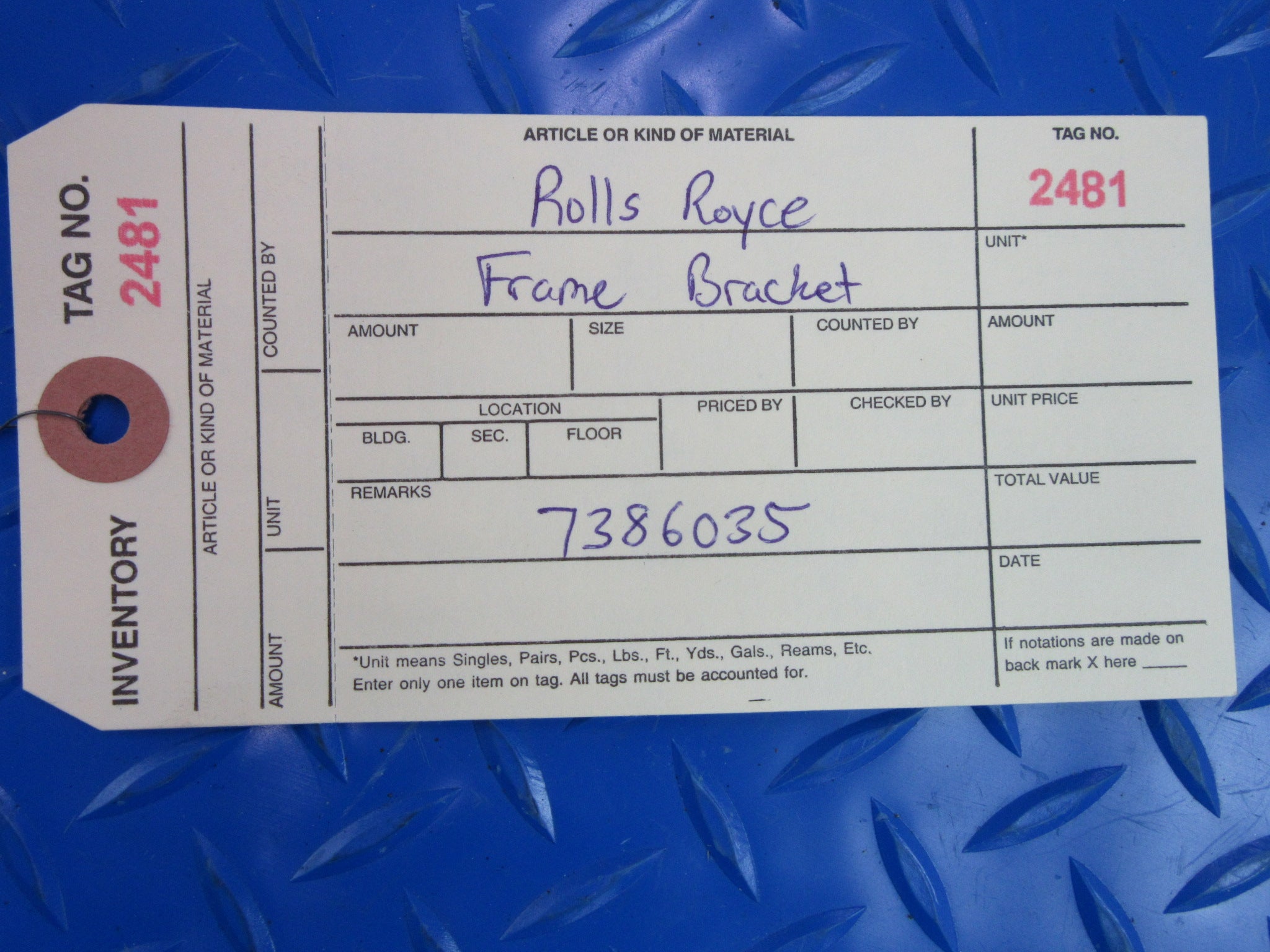 Rolls Royce Wraith Dawn left cross member frame bracket #2481