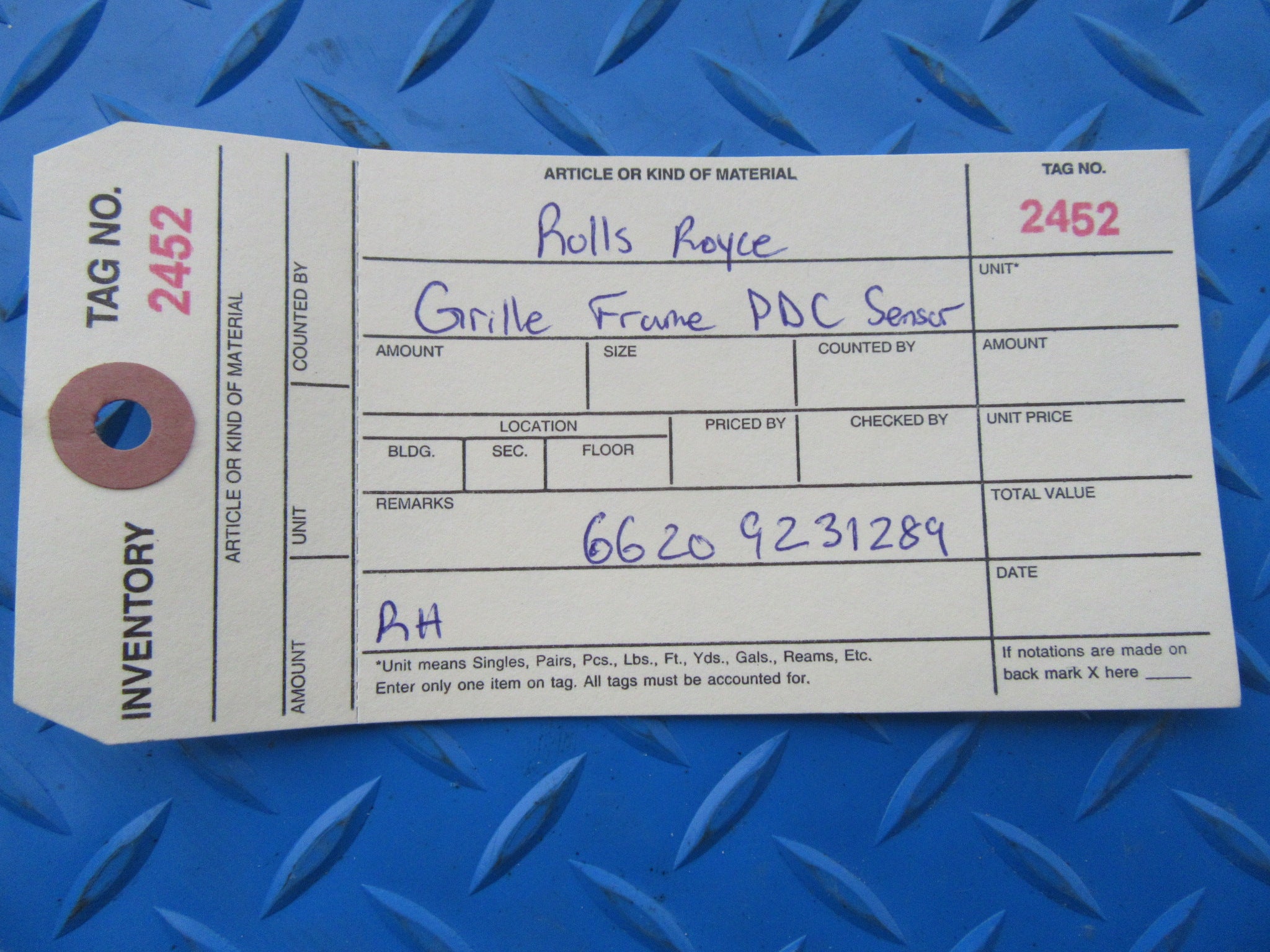 Rolls Royce Ghost front grille frame cover PDC parking sensor #2452