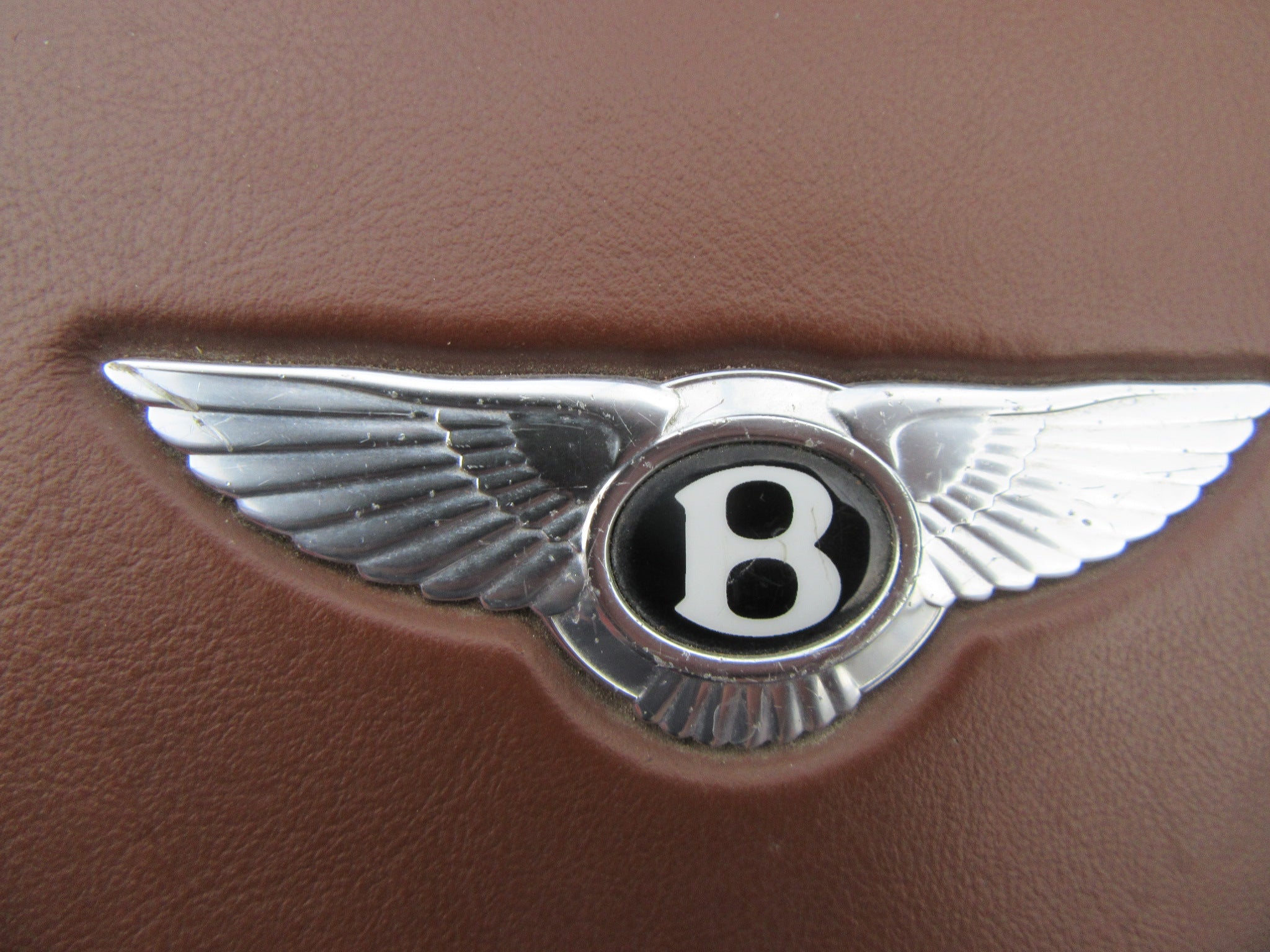 Bentley Continental Flying Spur GT GTC left driver steering wheel brown airbag #2377