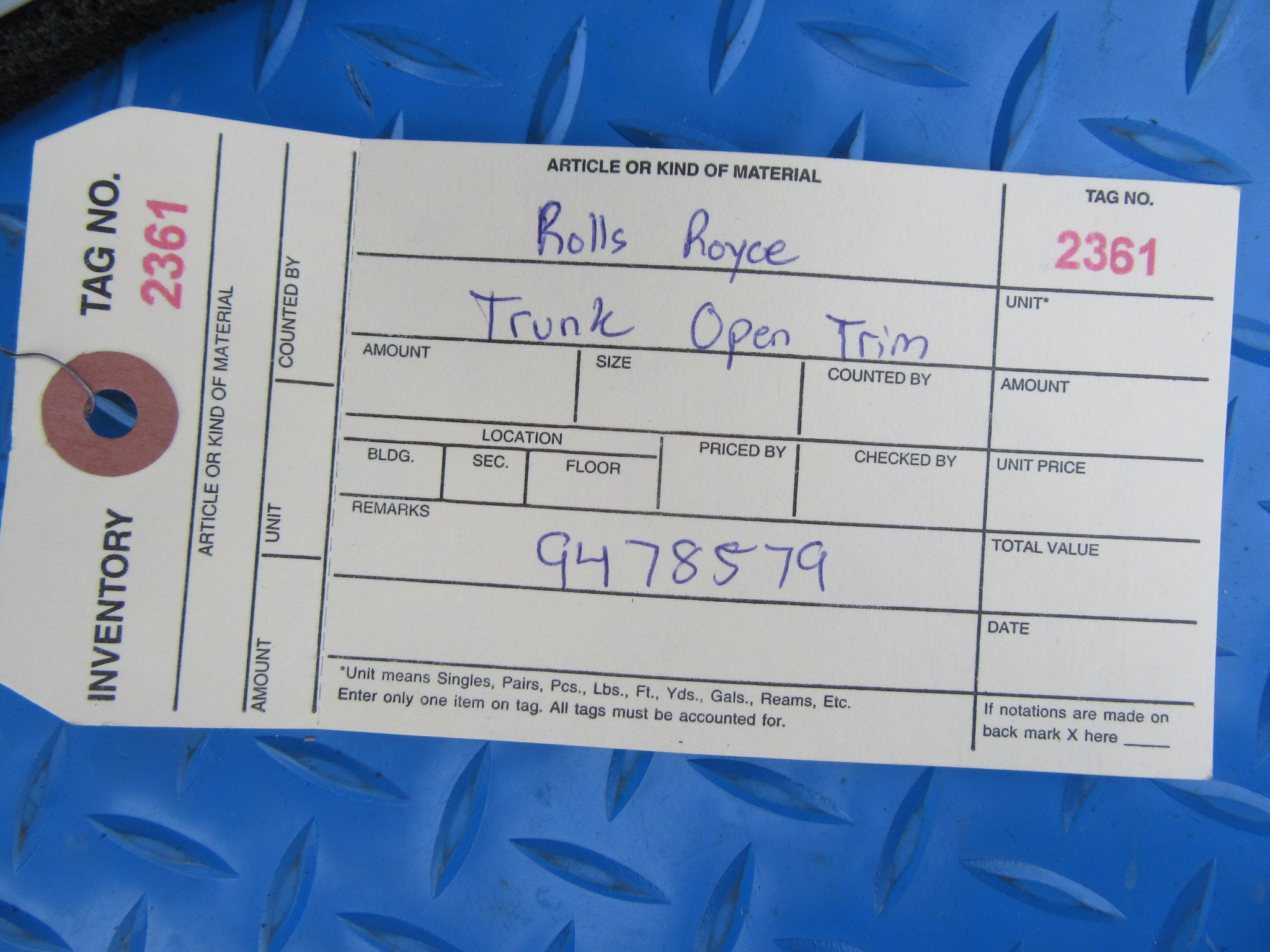 Rolls Royce Cullinan trunk open trim panel NEW OEM #2361