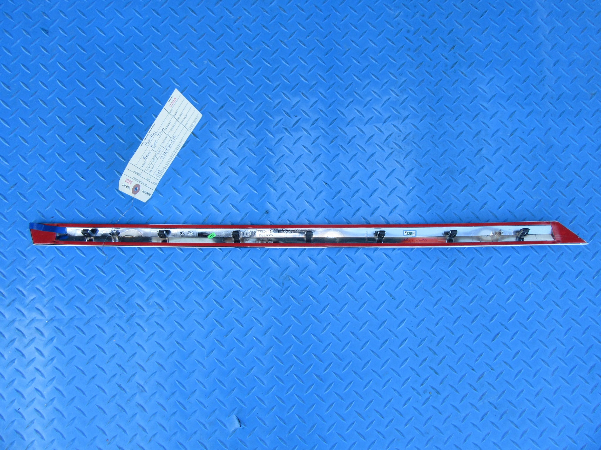 Bentley Continental Flying Spur right rear door lower chrome trim #2323