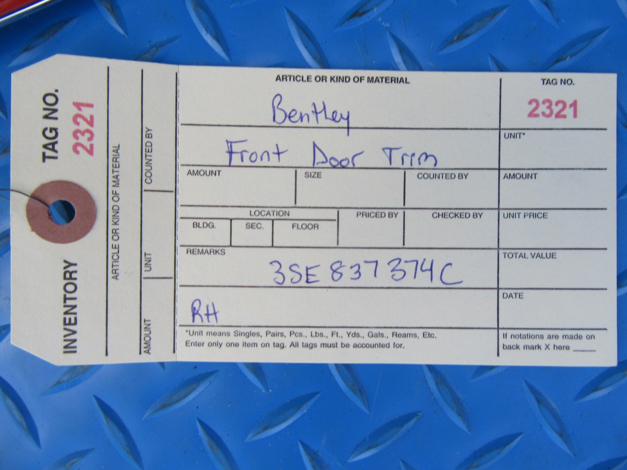 Bentley Continental Flying Spur right front door lower chrome trim NEW #2321