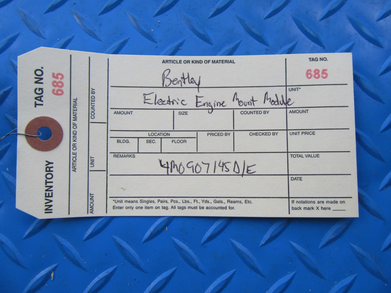 Bentley Bentayga electric engine motor mount control module #0685