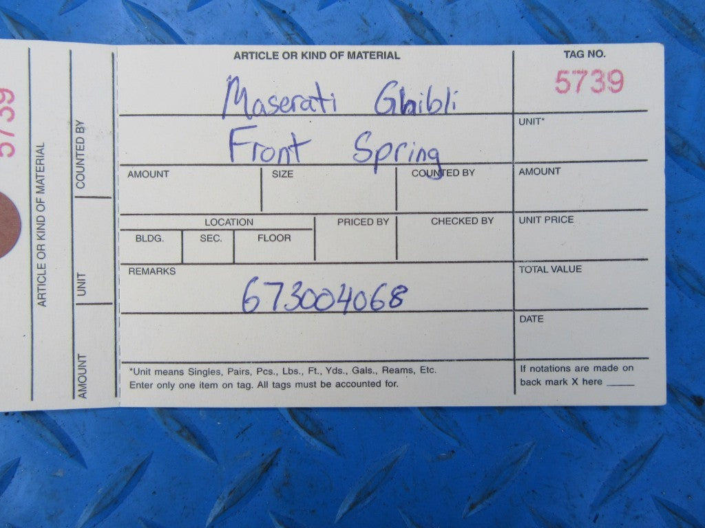 Maserati Ghibli front suspension strut springs #5739