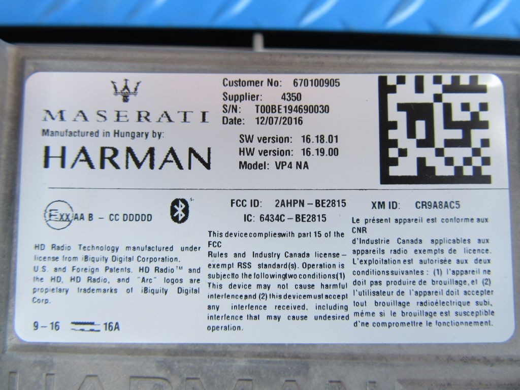 Maserati Ghibli information radio navigation display touch screen #6884