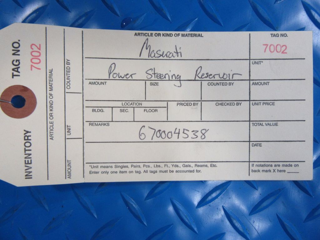 Maserati Ghibli Quattroporte power steering reservoir tank #7002