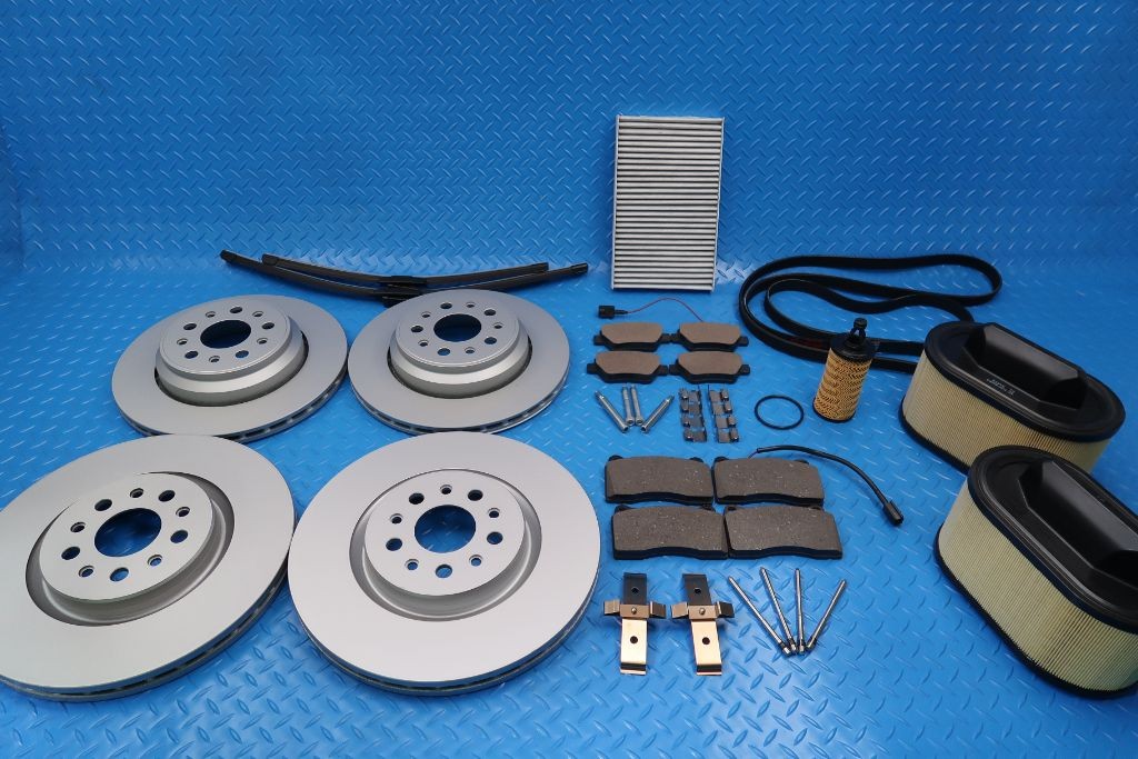 Maserati Ghibli brake pads rotors filter belt wiper service kit #9291