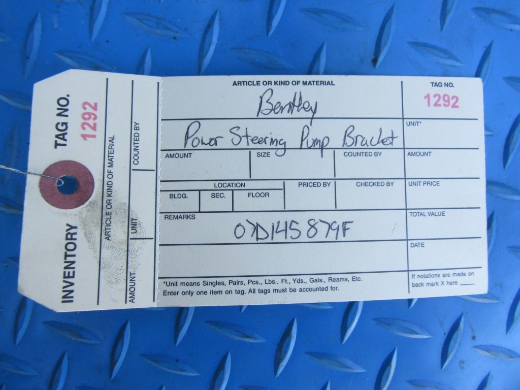 Bentley Continental Flying Spur GT GTC power steering pump retaining bracket #1292