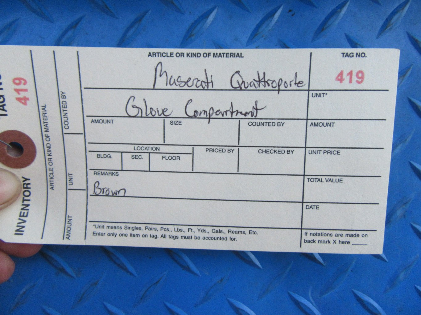 Maserati Quattroporte glove compartment box brown #0419