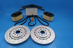 Maserati Ghibli Quattroporte front brake rotors filters belt service kit #9276