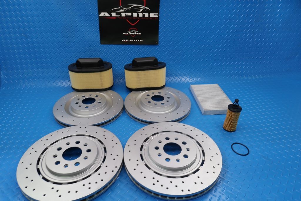 Maserati Ghibli Quattroporte front rear brake rotors filters service kit #9319 17-24