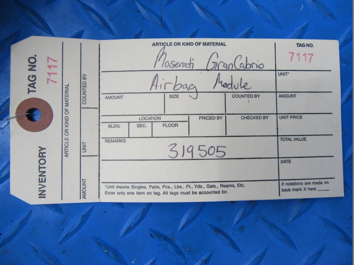 Maserati GranCabrio airbag module #7117