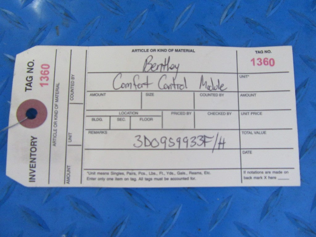 Bentley Continental Flying Spur GT GTC comfort control module #1360
