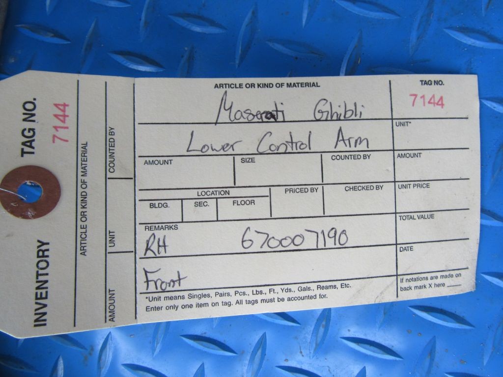 Maserati Ghibli front right lower control arm #7144