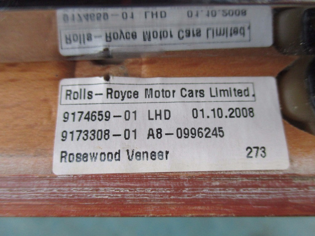 Rolls Royce Phantom Coupe right roof frame c pillar panel wood trim