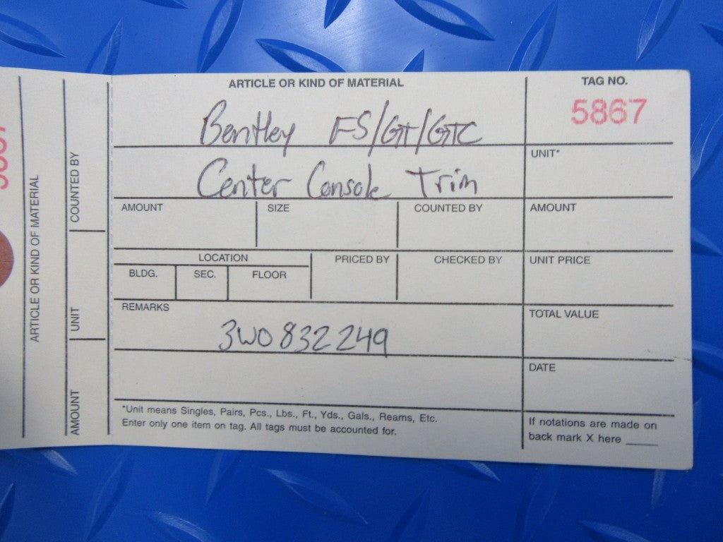 Bentley Flying Spur GT GTC center console wood trim #5867