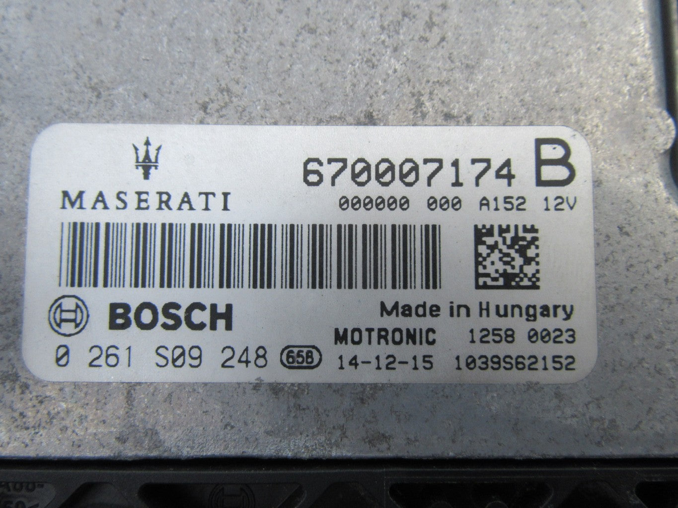 Maserati Ghibli Quattroporte engine control computer module ECU #0241