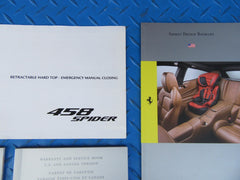 Ferrari 458 Spider owner's service manual and handbooks #2980