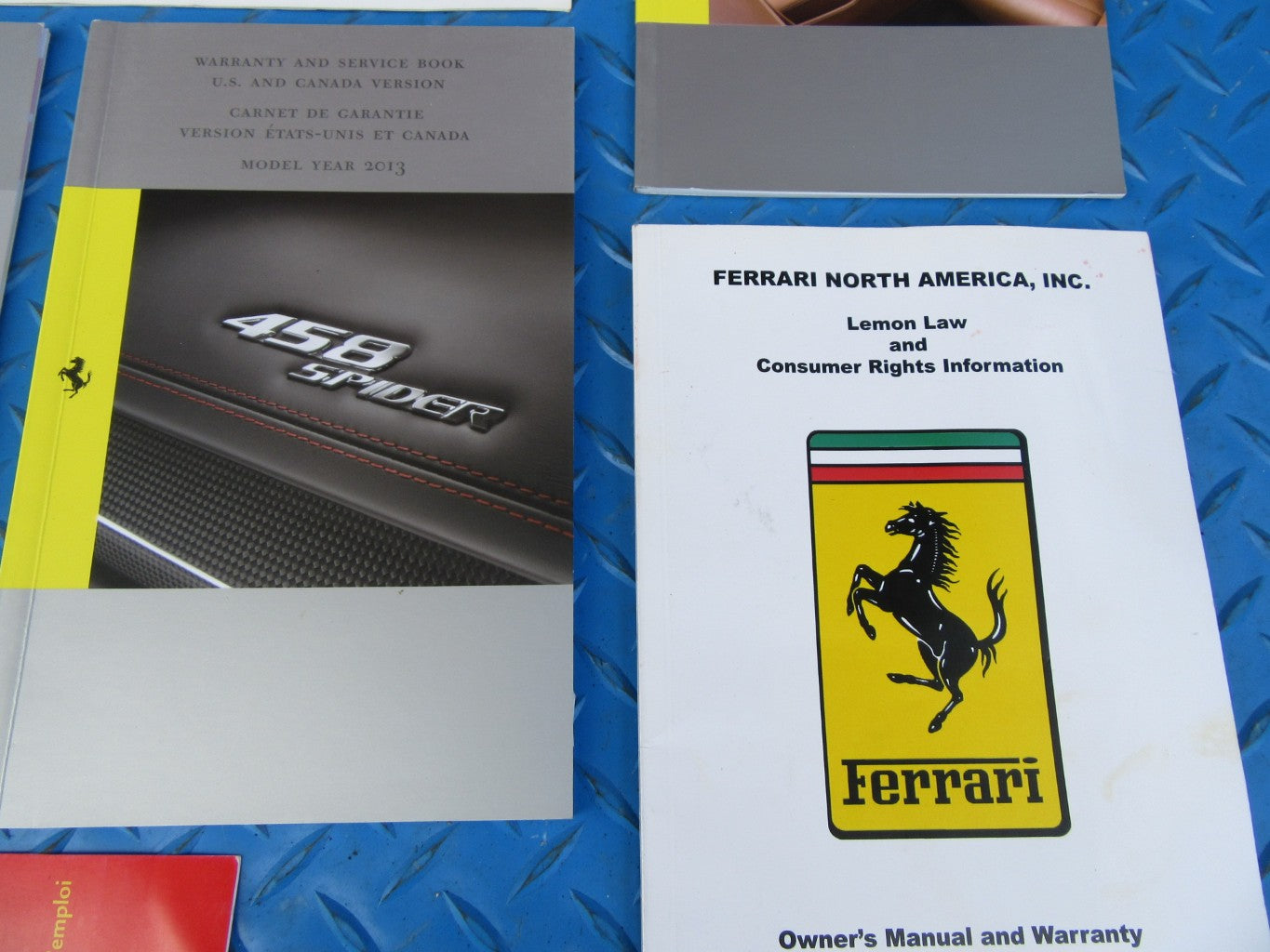 Ferrari 458 Spider owner's service manual and handbooks #2980