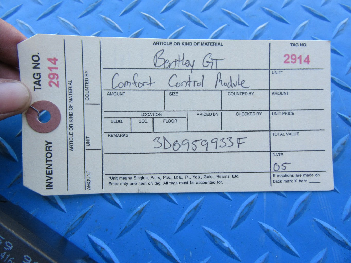 Bentley Continental Flying Spur GT GTC comfort control module #2914