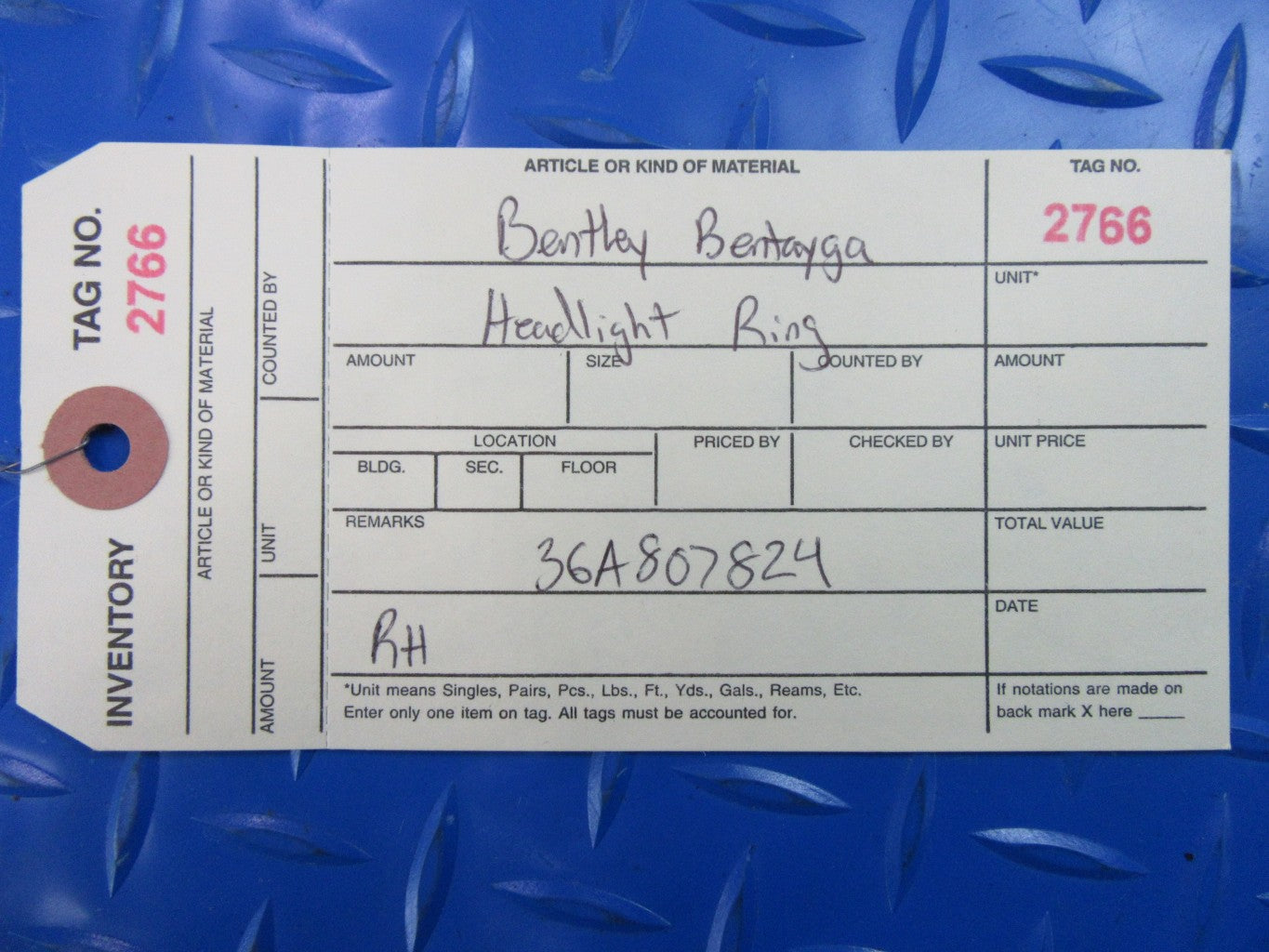 Bentley Bentayga right outer headlight chrome ring trim #2766