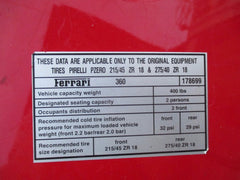 Ferrari 360 right inner door striker plate panel strip
