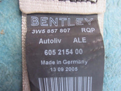 Bentley Flying Spur rear center seat belt gray #1072