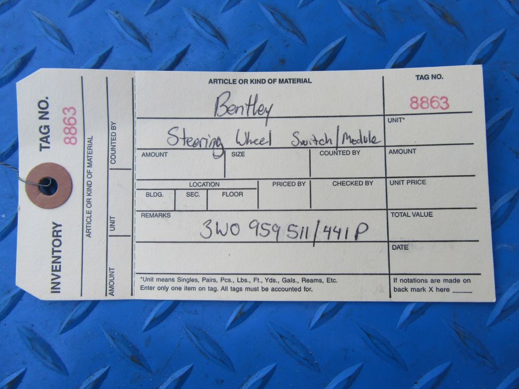 Bentley Continental Flying Spur GT GTC steering wheel switch module #8863