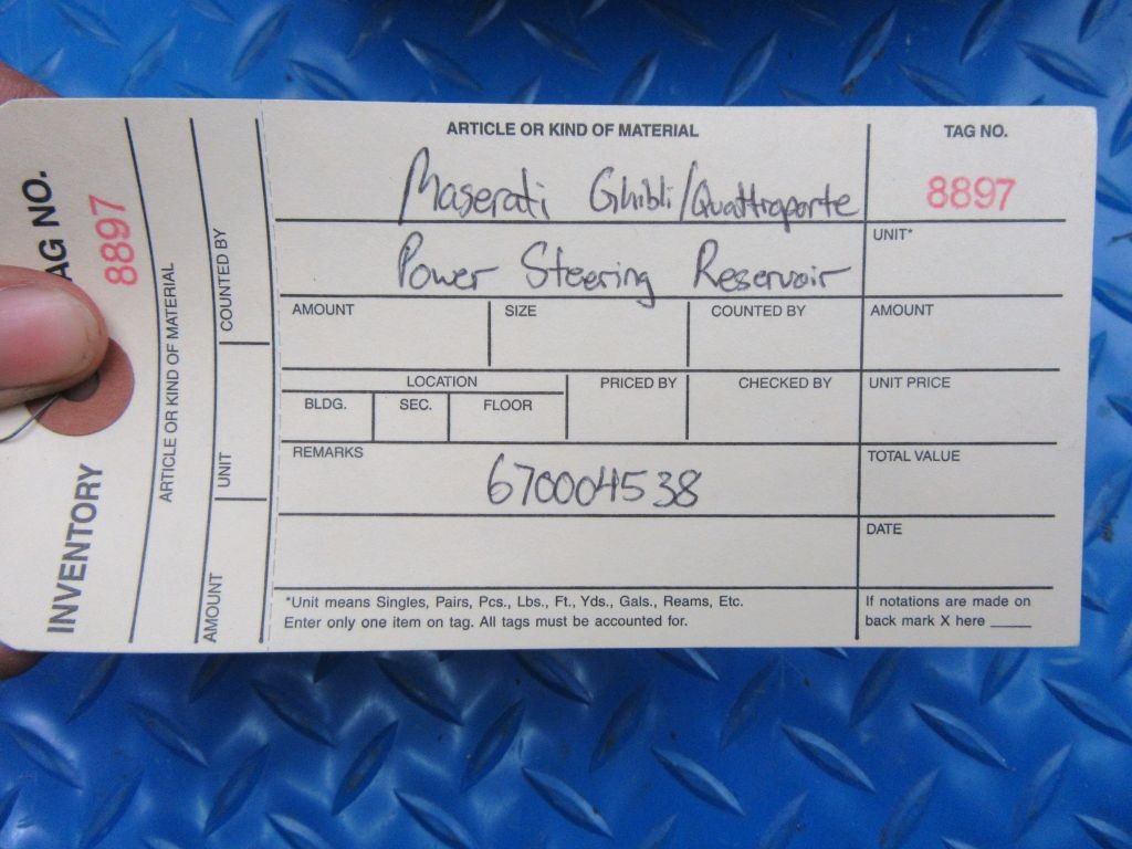 Maserati Ghibli Quattroporte power steering reservoir tank #8897