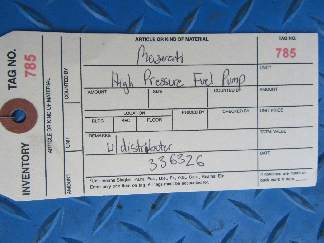 Maserati Ghibli Quattroporte fuel injector rail high pressure fuel pump #0785